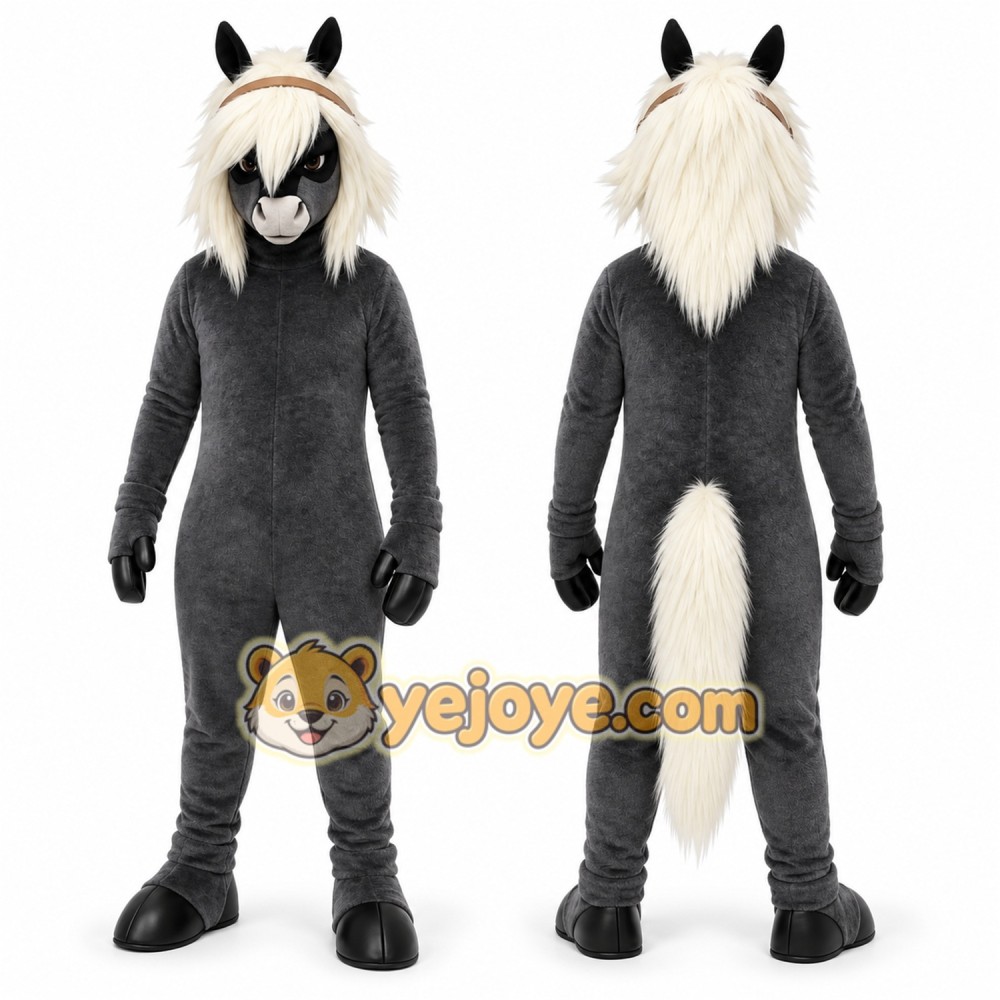 Gray Horse Mascot Costume for Sports Events Gray Horse Mascot Costume for Sports Events