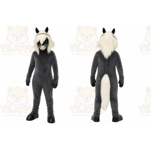 Gray Horse Mascot Costume for Sports Events