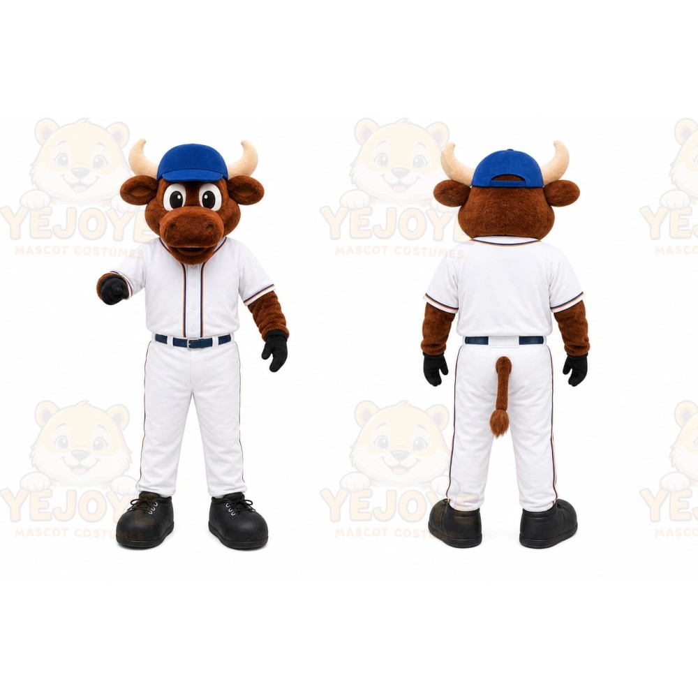 Brown Bull Mascot Costume for Sports Events