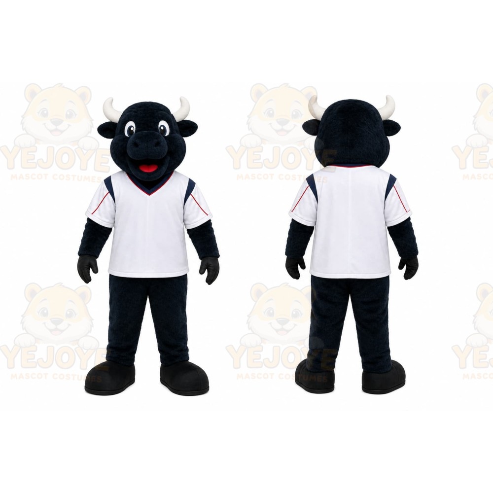 Black Bull Mascot Costume for Sports Events