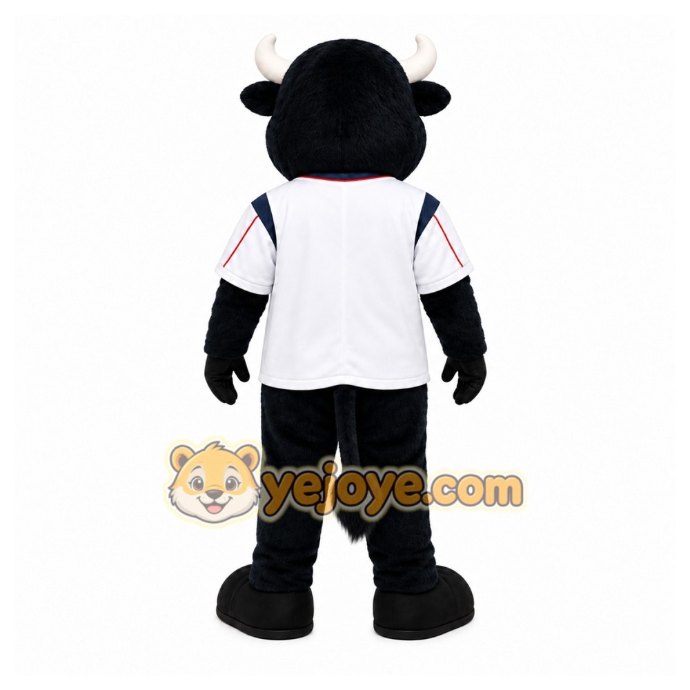 Black Bull Mascot Costume for Sports Events