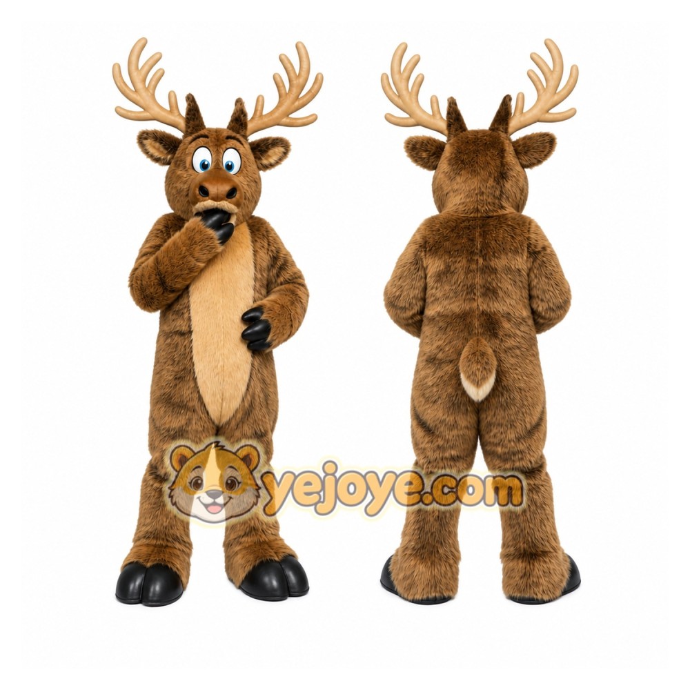 Brown Reindeer Mascot Costume for Holiday Events