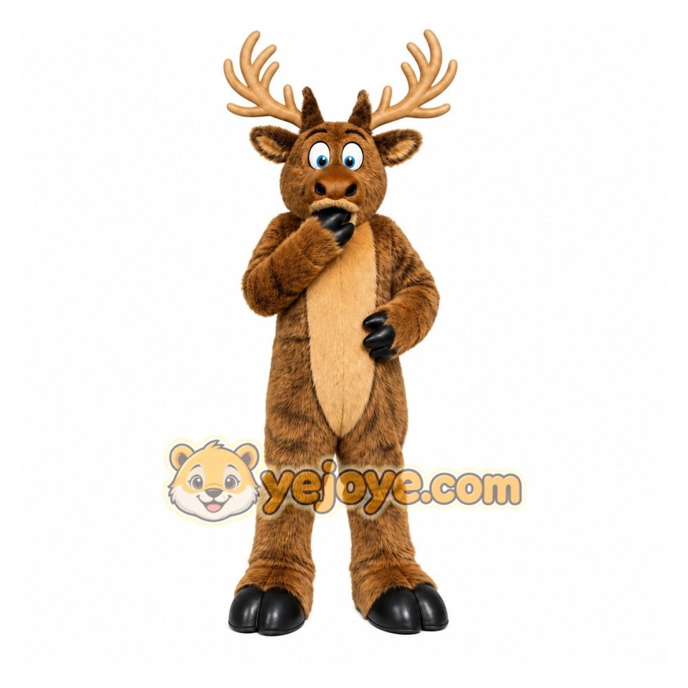 Brown Reindeer Mascot Costume for Holiday Events