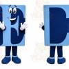 Blue Letter Block Mascot Costume for Events and Promotions