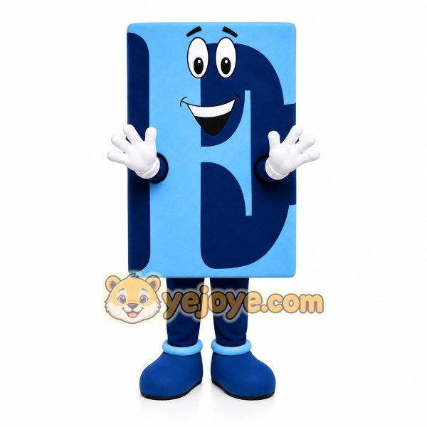 Blue Letter Block Mascot Costume for Events and Promotions