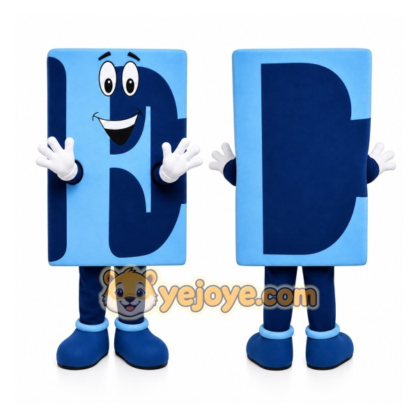 Blue Letter Block Mascot Costume for Events and Promotions