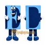 Blue Letter Block Mascot Costume for Events and Promotions