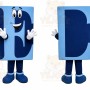 Blue Letter Block Mascot Costume for Events and Promotions