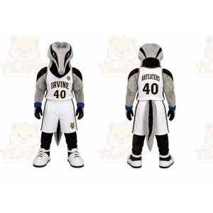 Gray Anteater Mascot Costume for Sports Events