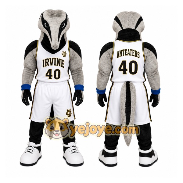 Gray Anteater Mascot Costume for Sports Events