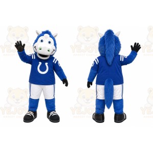 Blue Horse Mascot Costume for Sports Events