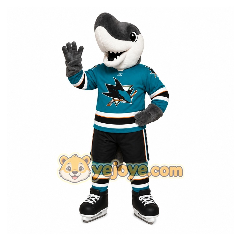Teal Shark Mascot Costume for Sports Events Teal Shark Mascot Costume for Sports Events