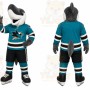 Teal Shark Mascot Costume for Sports Events