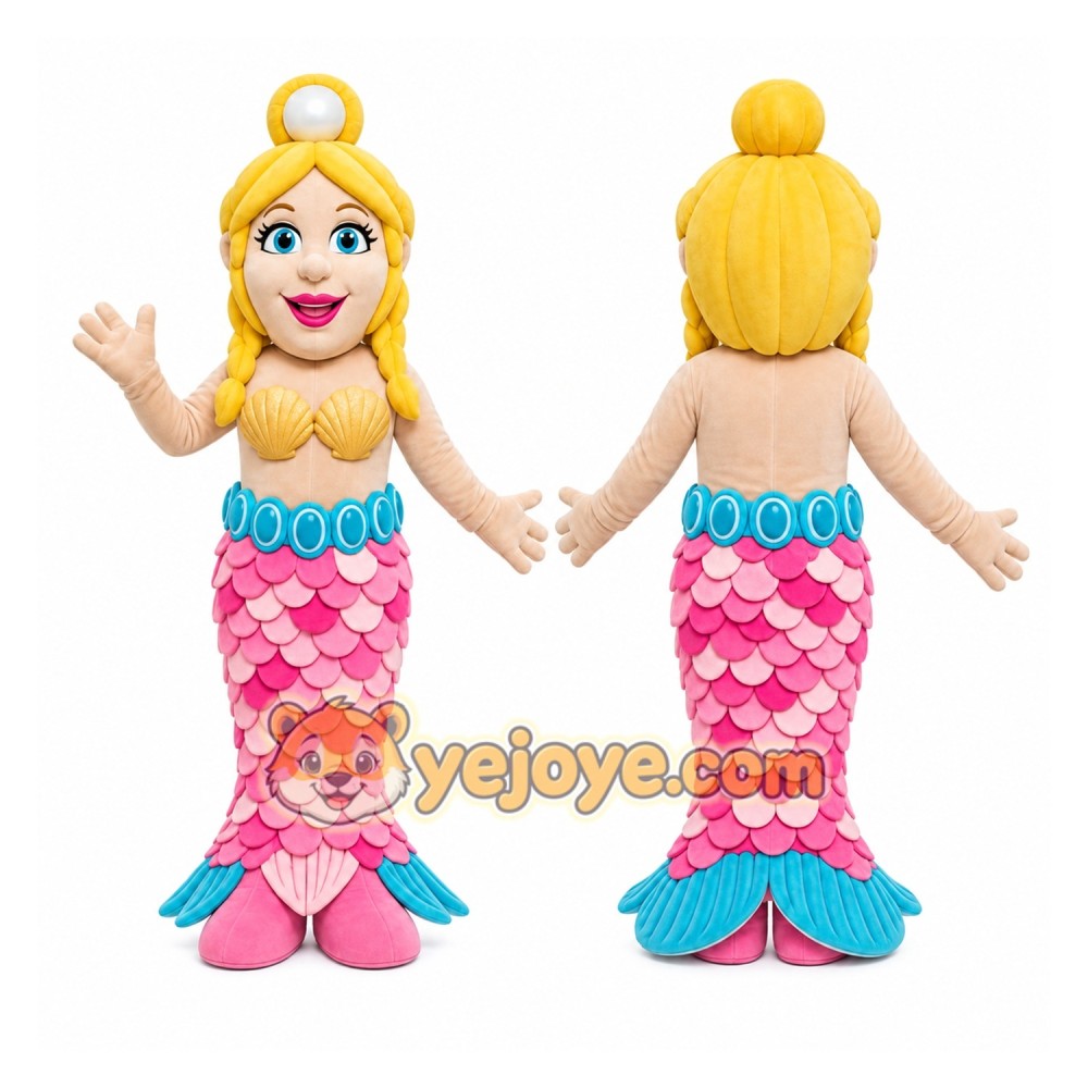 Pink Mermaid Mascot Costume for Children's Events Pink Mermaid Mascot Costume for Children's Events