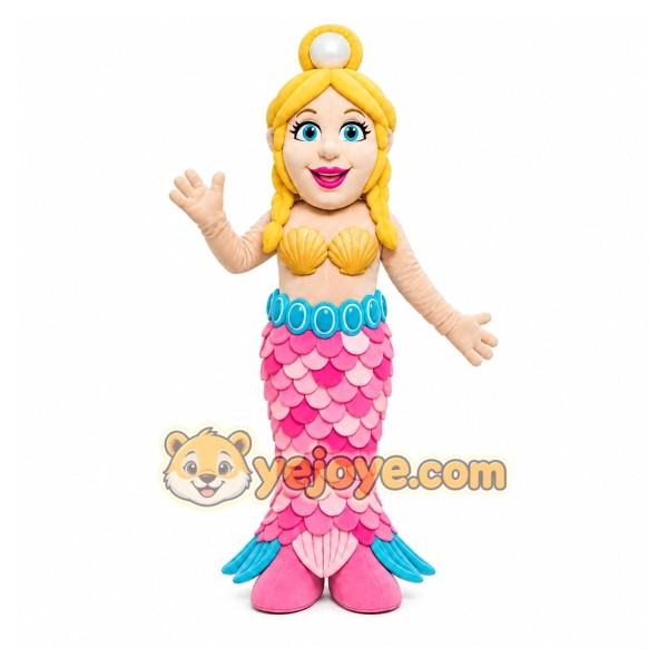 Pink Mermaid Mascot Costume for Children's Events Pink Mermaid Mascot Costume for Children's Events