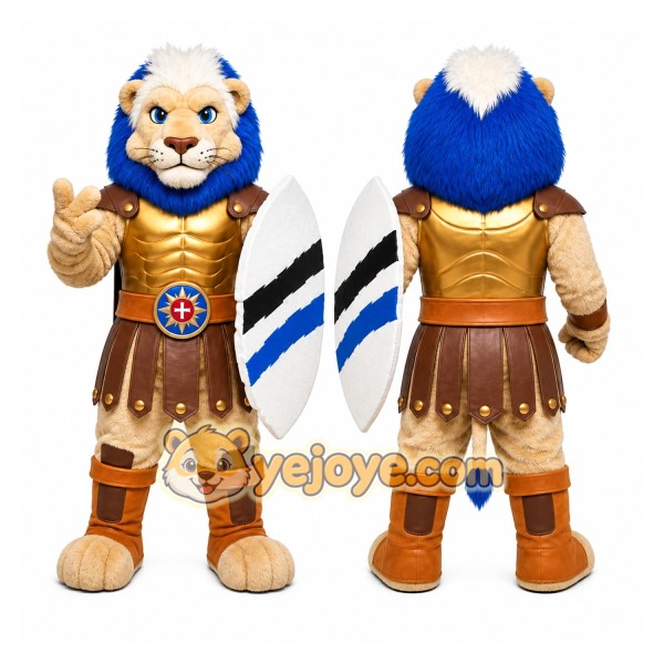 Tan Lion Warrior Mascot Costume for School Events