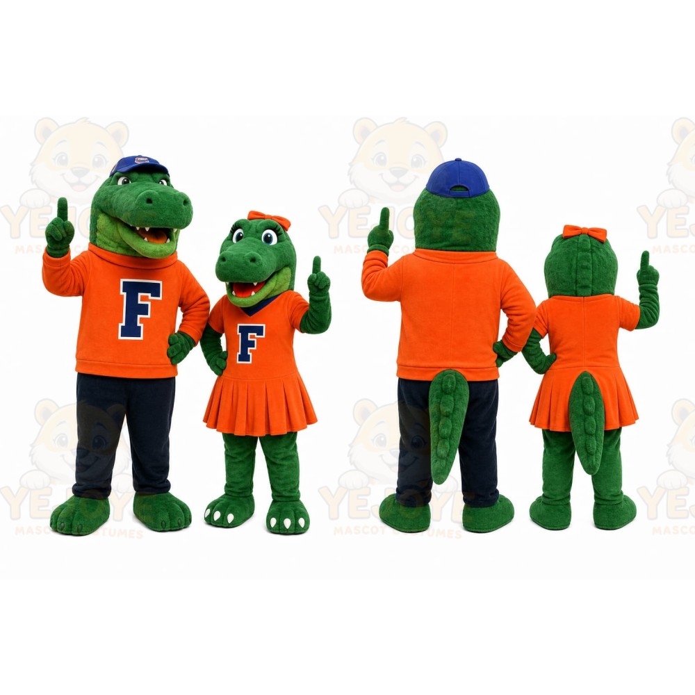 Green Alligator Mascot Costume for School Events