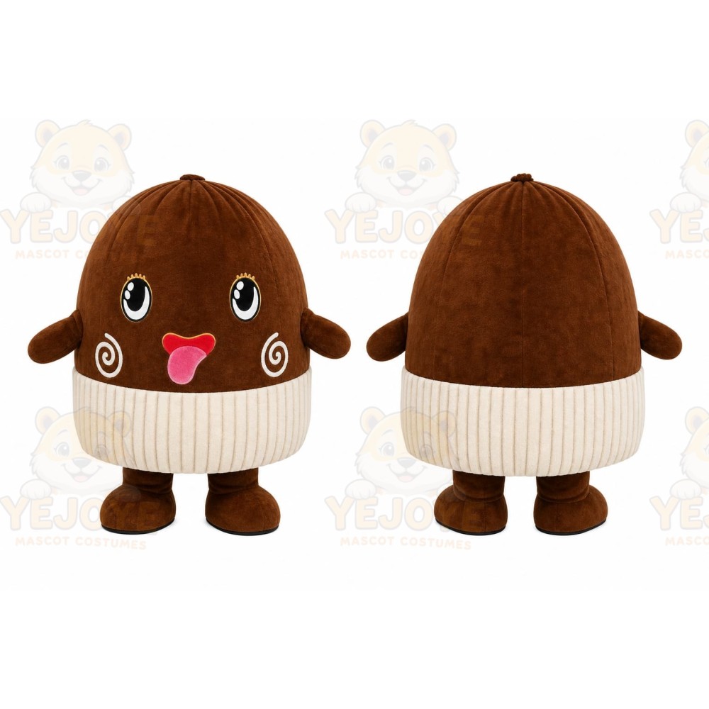 Brown Dessert Cupcake Mascot Costume for Events and Promotions