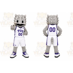 Gray Horned Lizard Mascot Costume for Sports Events