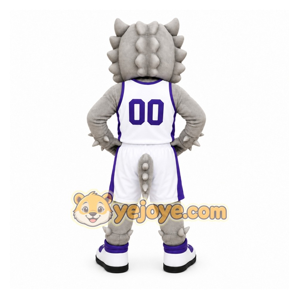 Gray Horned Lizard Mascot Costume for Sports Events Gray Horned Lizard Mascot Costume for Sports Events