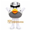 White Bird With Helmet Mascot Costume for Sports Events White Bird With Helmet Mascot Costume for Sports Events