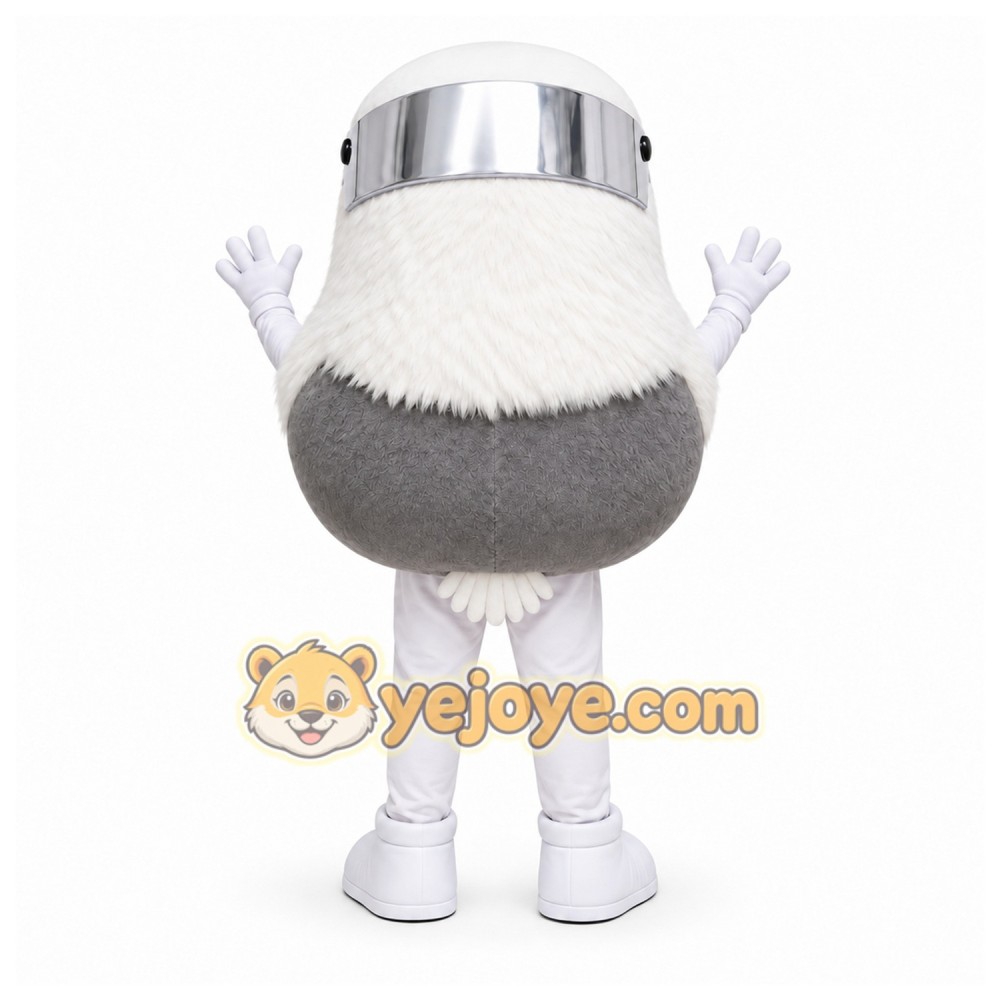 White Bird With Helmet Mascot Costume for Sports Events White Bird With Helmet Mascot Costume for Sports Events