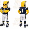 Yellow Lightning Bolt Humanoid Mascot Costume for Sports Events
