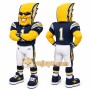 Yellow Lightning Bolt Humanoid Mascot Costume for Sports Events