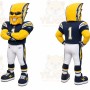 Yellow Lightning Bolt Humanoid Mascot Costume for Sports Events