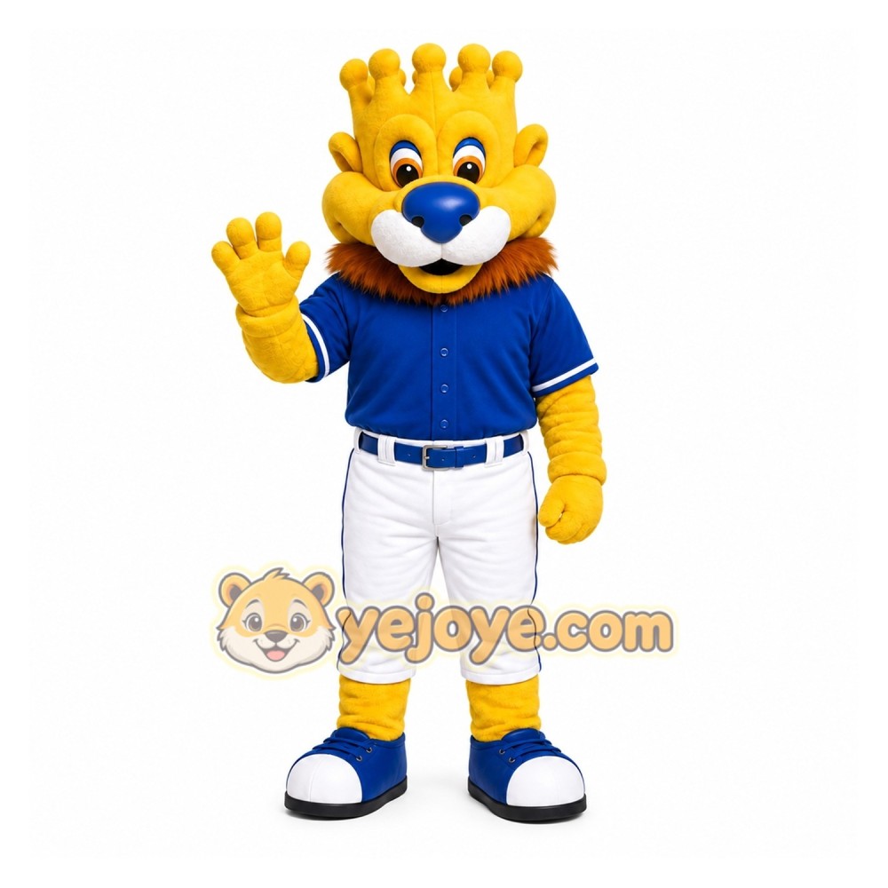 Yellow Lion Mascot Costume for Sports Events
