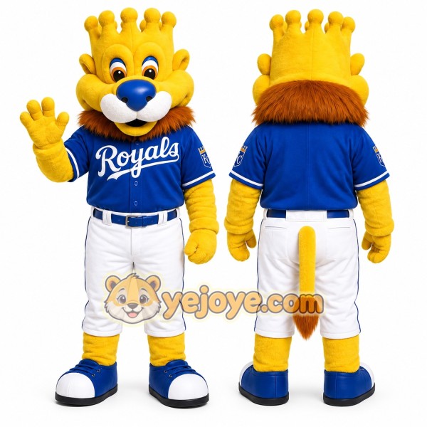 Yellow Lion Mascot Costume for Sports Events