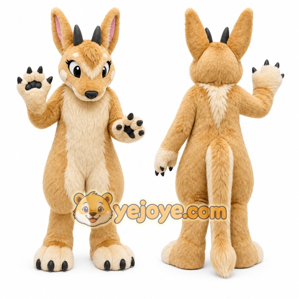 Tan Antelope Mascot Costume for Events and Promotions Tan Antelope Mascot Costume for Events and Promotions