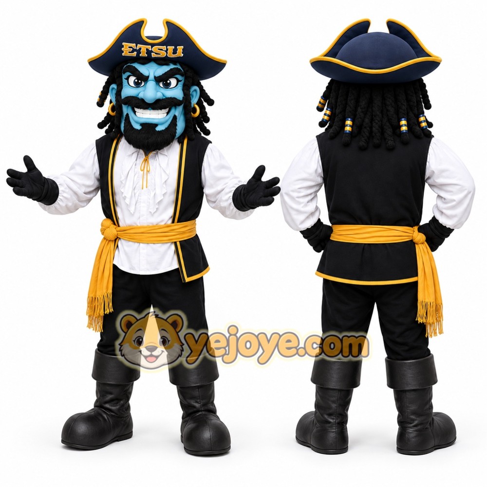 Black Pirate Mascot Costume for School Events Black Pirate Mascot Costume for School Events