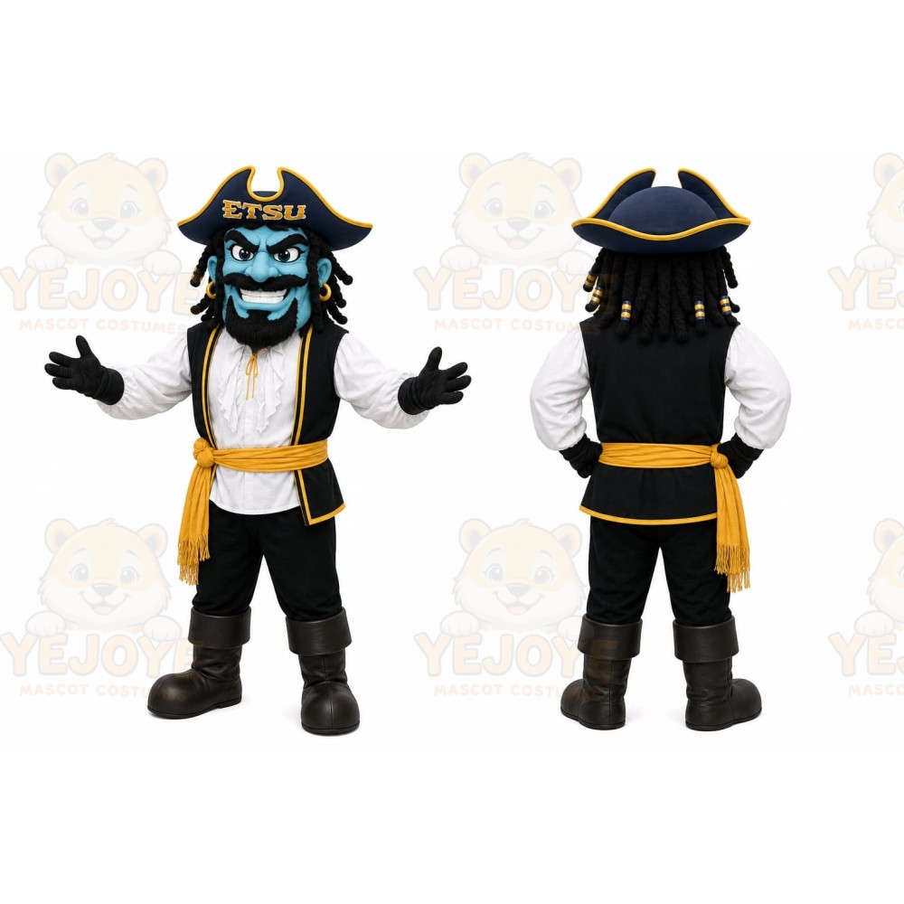 Black Pirate Mascot Costume for School Events