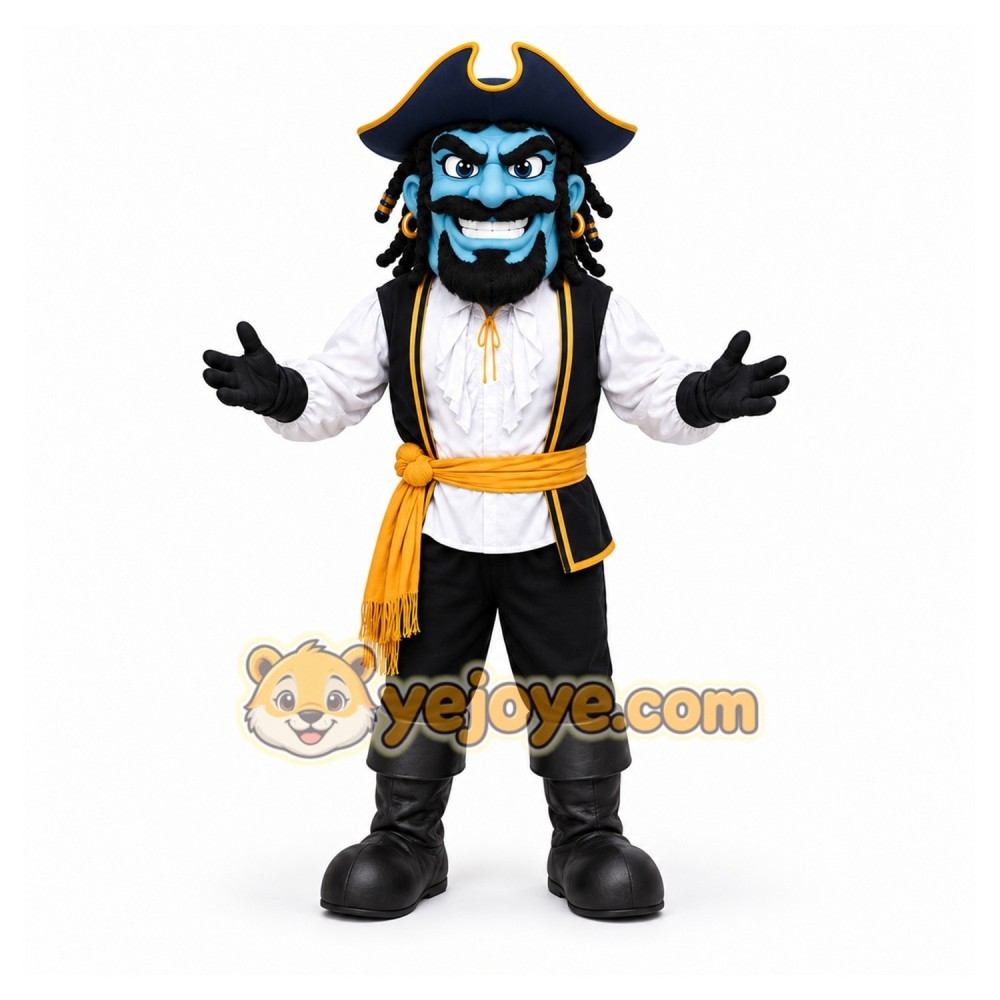 Black Pirate Mascot Costume for School Events Black Pirate Mascot Costume for School Events