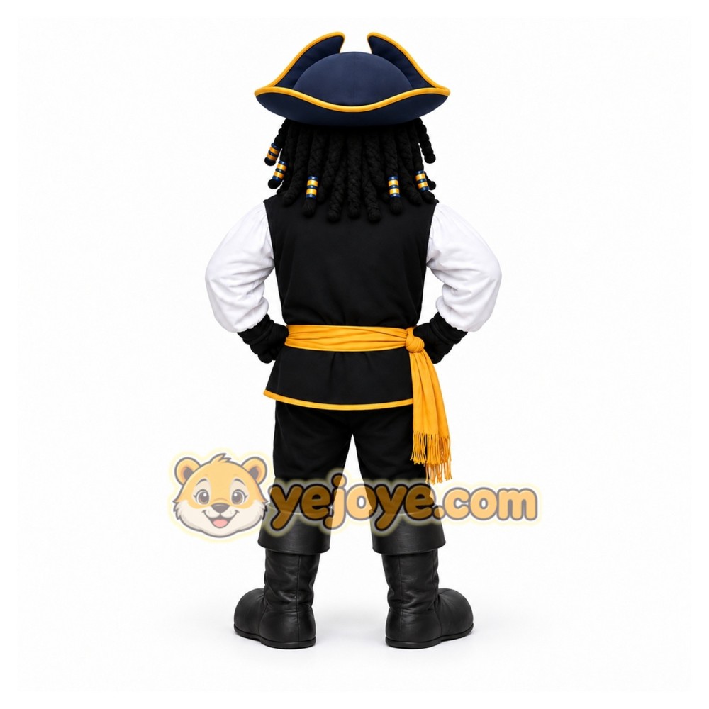 Black Pirate Mascot Costume for School Events Black Pirate Mascot Costume for School Events