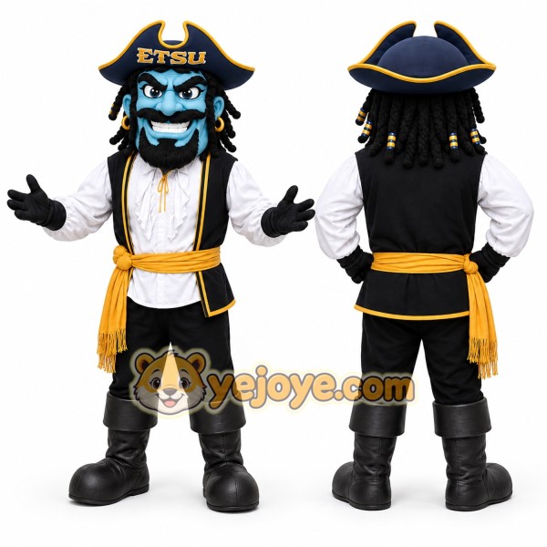 Black Pirate Mascot Costume for School Events