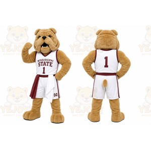 Brown Bulldog Mascot Costume for Sports Events