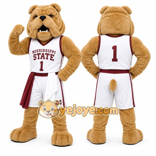 Brown Bulldog Mascot Costume for Sports Events