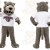 Gray Leopard Mascot Costume for Sports Events