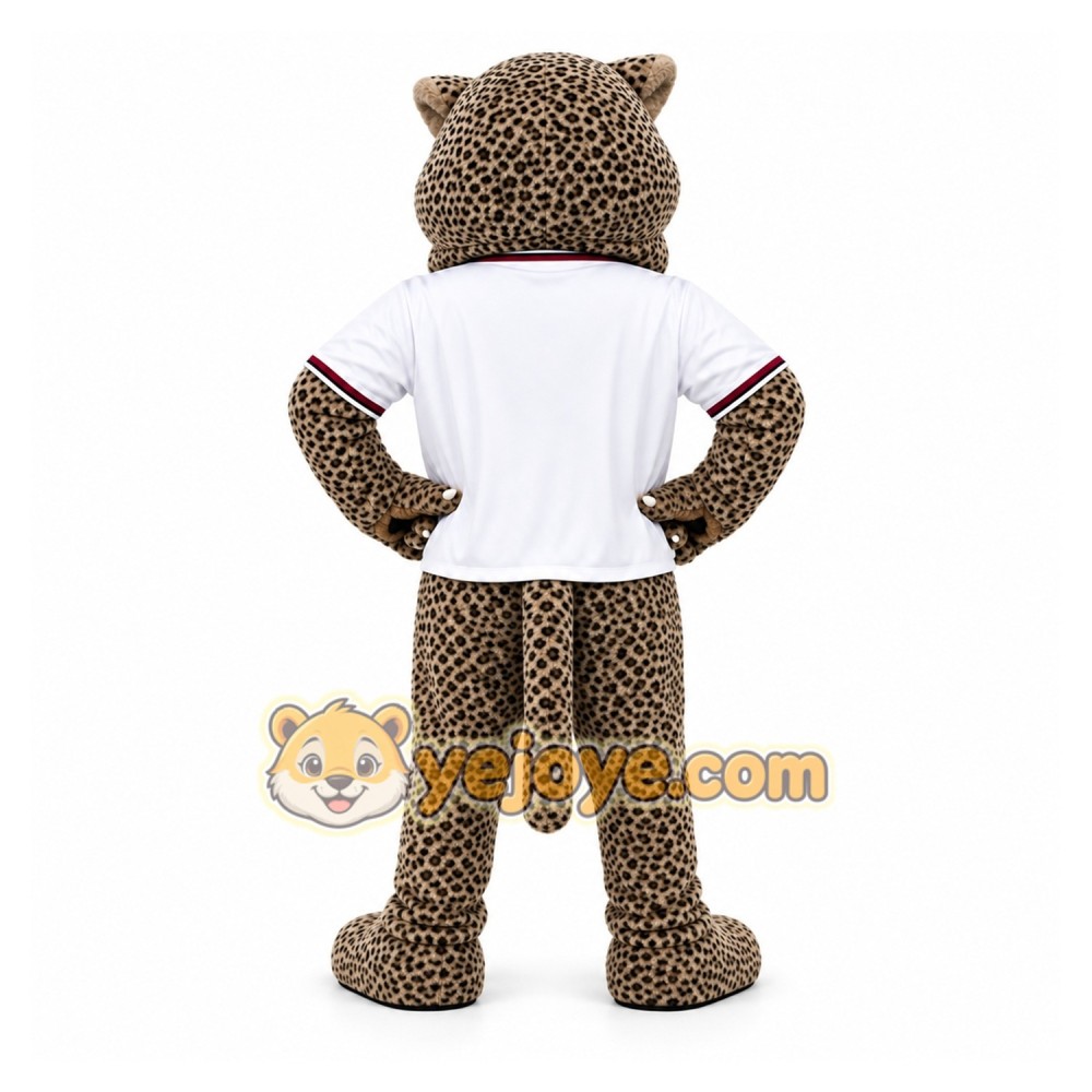 Gray Leopard Mascot Costume for Sports Events Gray Leopard Mascot Costume for Sports Events
