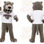 Gray Leopard Mascot Costume for Sports Events