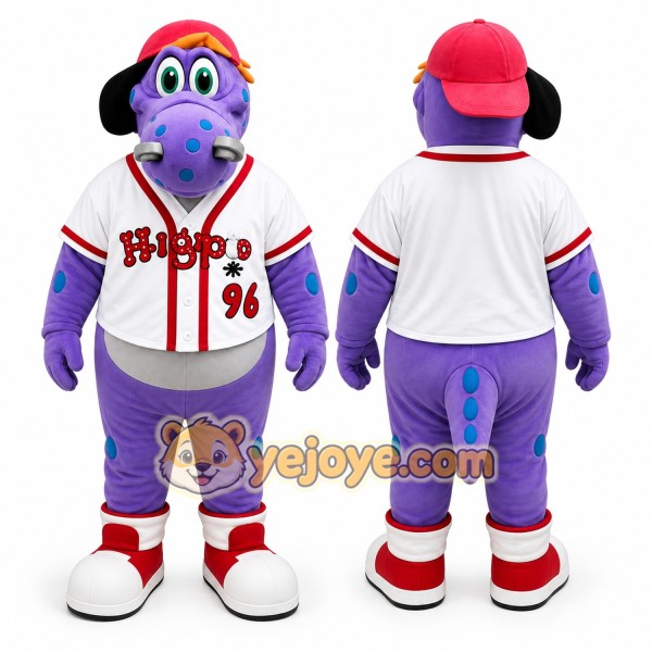 Purple Dragon Mascot Costume for Sports Events