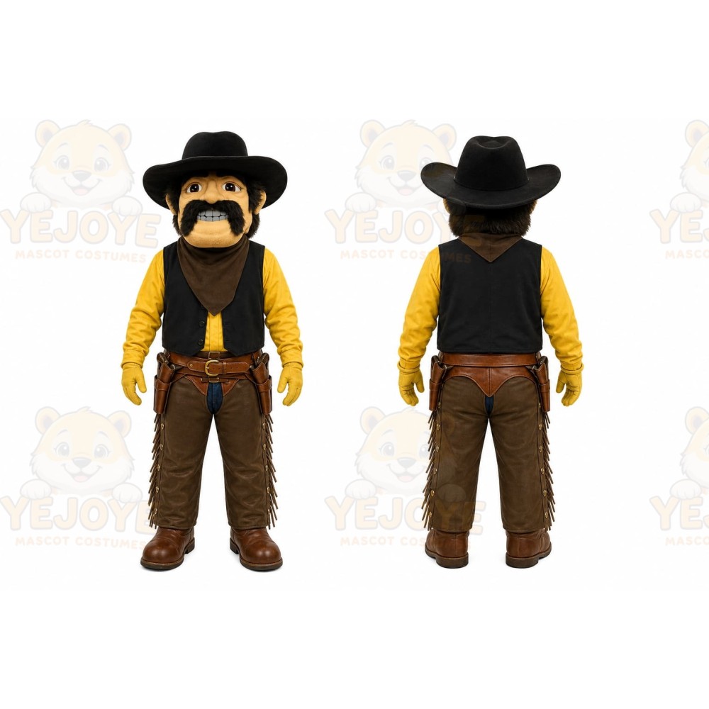 Yellow Cowboy Mascot Costume for Events and Promotions
