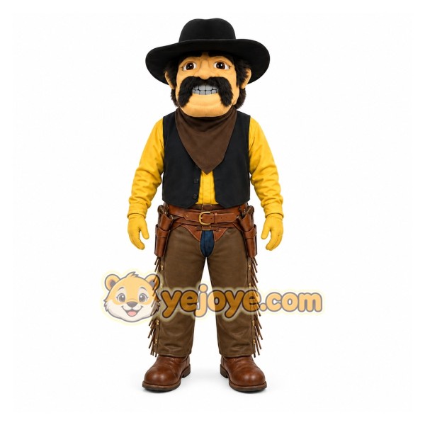 Yellow Cowboy Mascot Costume for Events and Promotions
