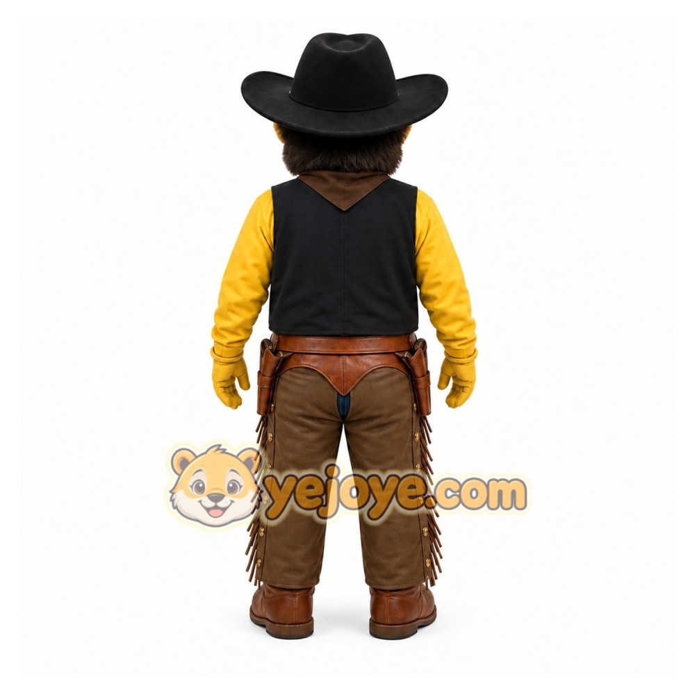 Yellow Cowboy Mascot Costume for Events and Promotions Yellow Cowboy Mascot Costume for Events and Promotions