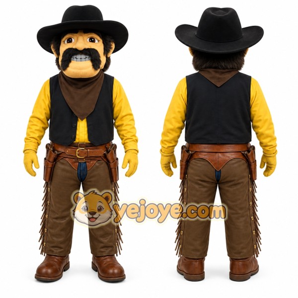 Yellow Cowboy Mascot Costume for Events and Promotions