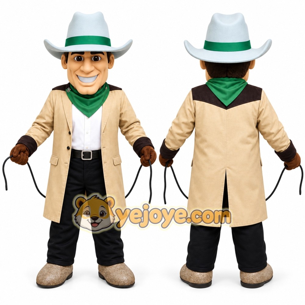 Tan Cowboy Mascot Costume for Events and Promotions