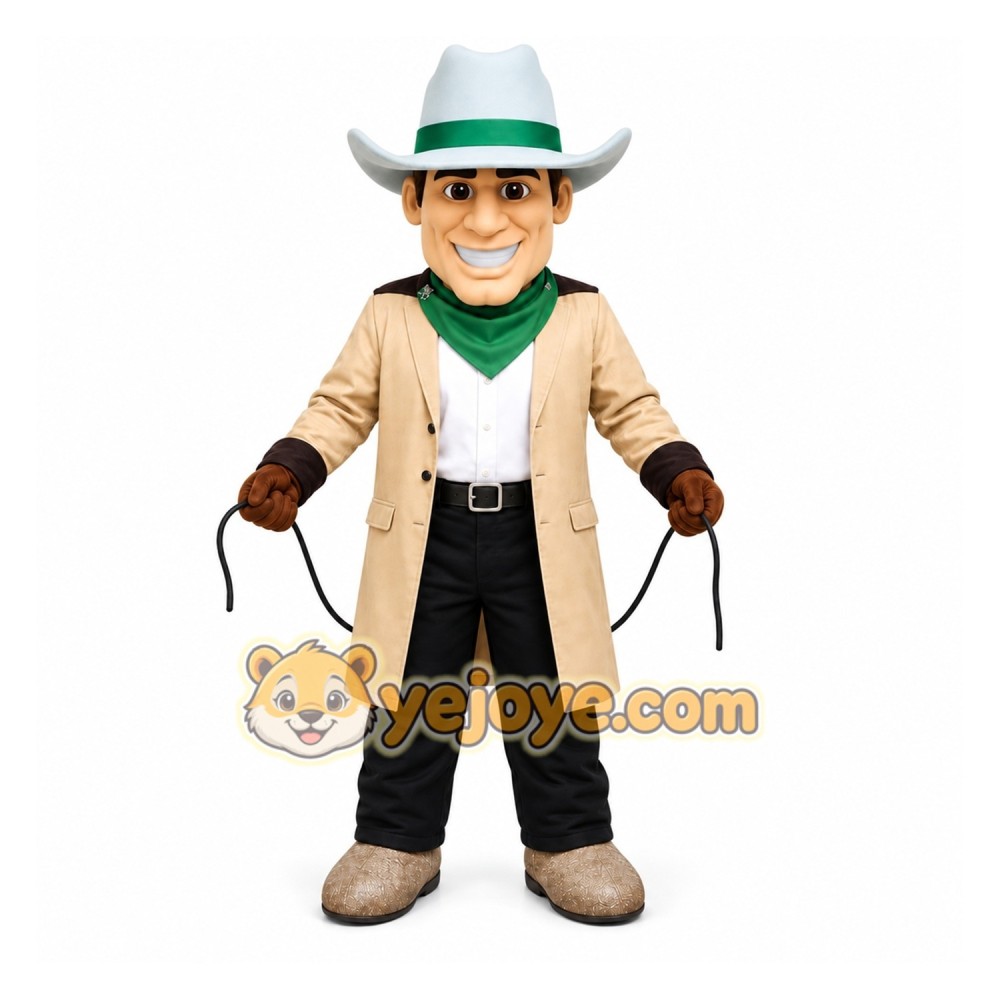 Tan Cowboy Mascot Costume for Events and Promotions