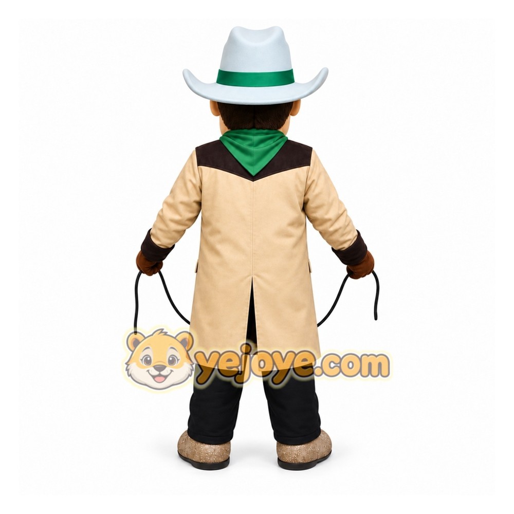 Tan Cowboy Mascot Costume for Events and Promotions